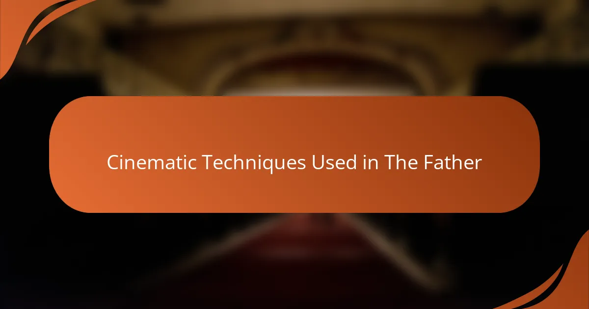 Cinematic Techniques Used in The Father