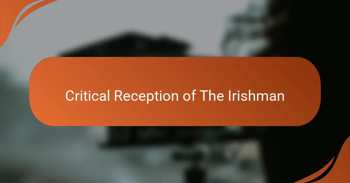 Critical Reception of The Irishman