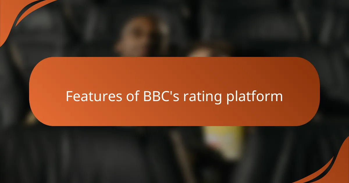 Features of BBC's rating platform