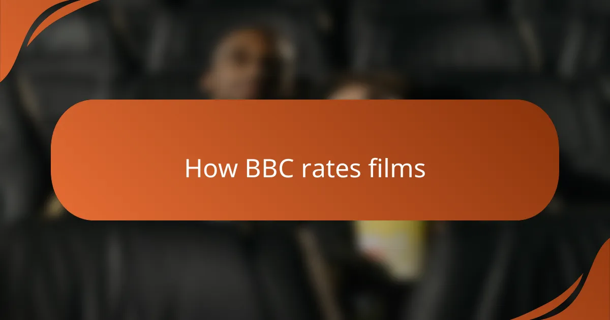 How BBC rates films