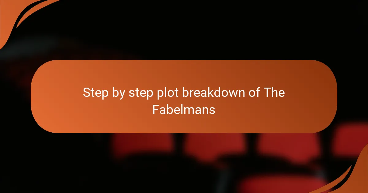 Step by step plot breakdown of The Fabelmans